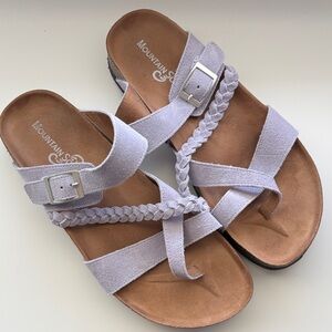 Mountain Soft Lavender Braided Suede Slide Sandals